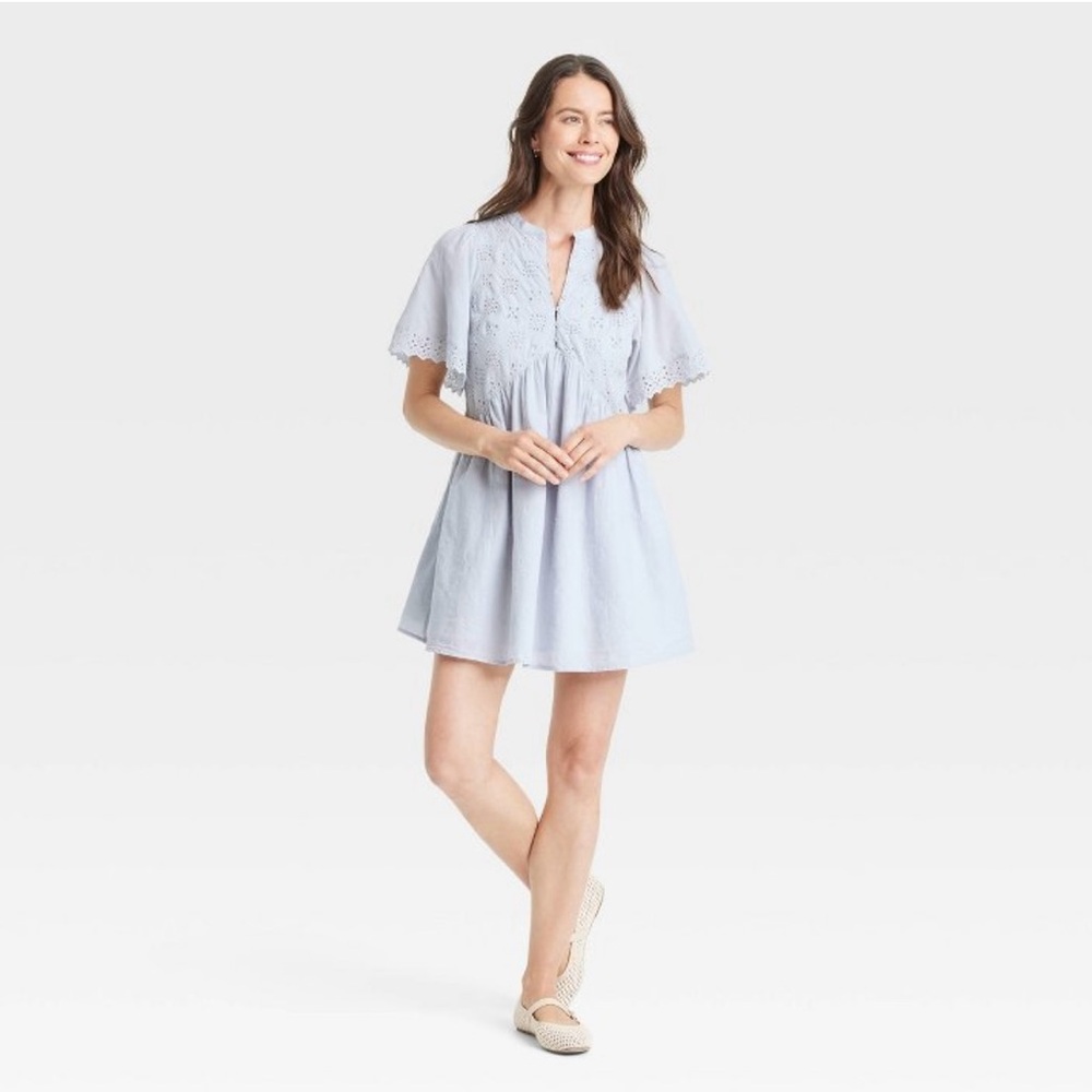Light Blue Eyelet Dress